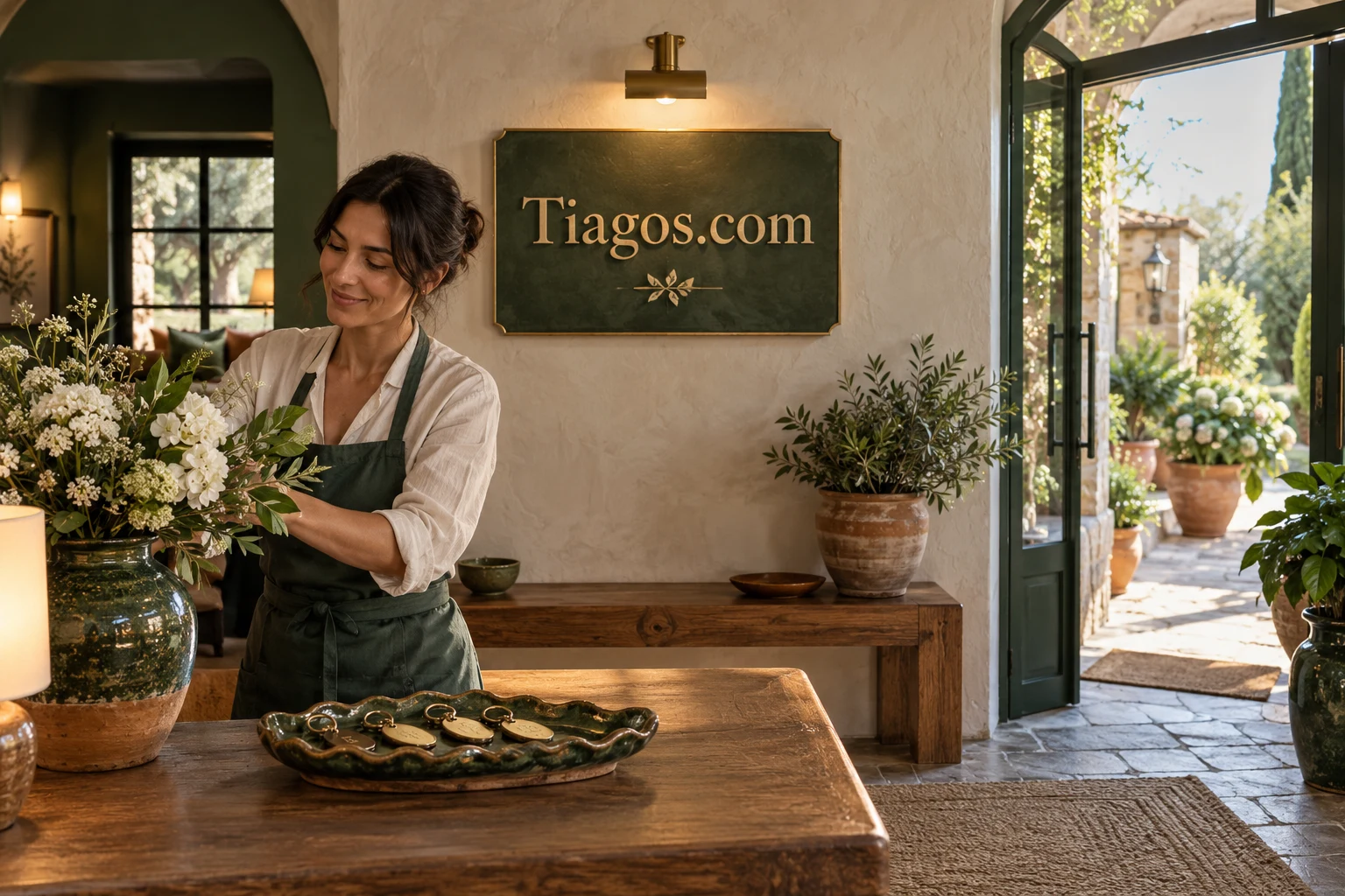 A welcoming boutique stay with a warm arrival setting