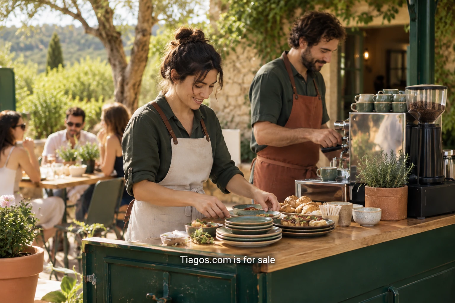 A small hospitality pop-up in service